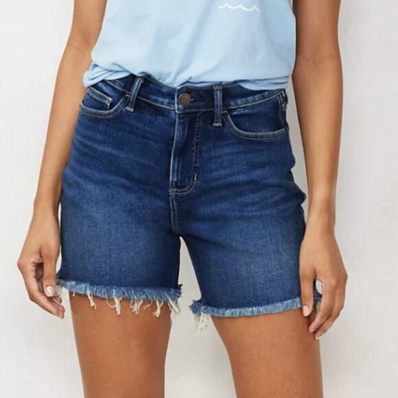 LAUREN CONRAD HIGH RISE CUTOFF STRETCH DENIM JEAN SHORTS - Picture 1 of 8